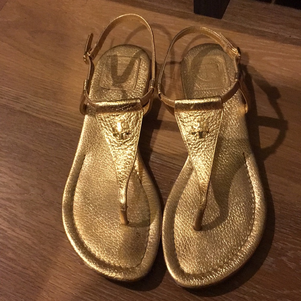 Tory Burch gold sandals